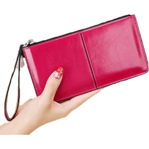 Women Wallets Fashion Long PU Leather Top Quality Card Holder Solid Color Female Purse Zipper Big Capacity Wallet Clutch Bag