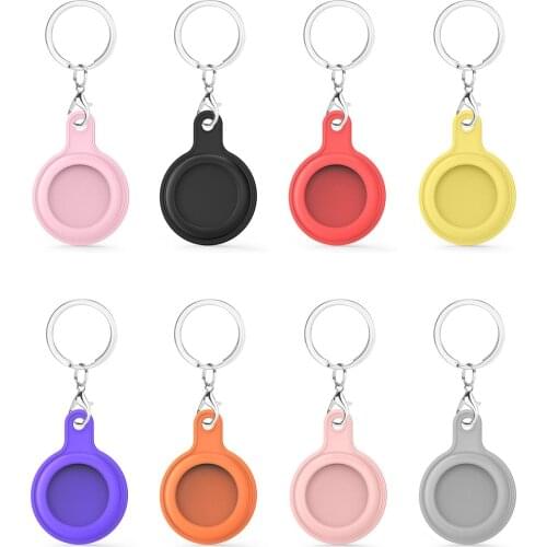 Liquid Silicone Case For Apple Airtags Protective Cover For Apple Locator Tracker Anti-Lost Device Keychain Protect Sleeve