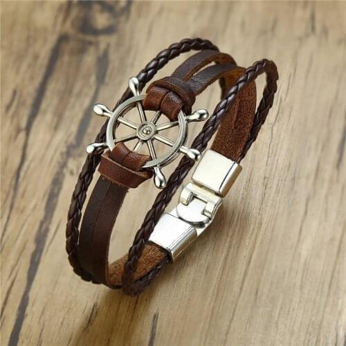 ZORCVENS Men's Leather Bracelets