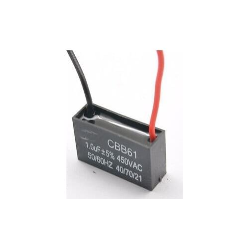 1PCS CBB61 AC450V 1.0uF Starting Capacitor Ceiling Fan Motor Running Capacitor