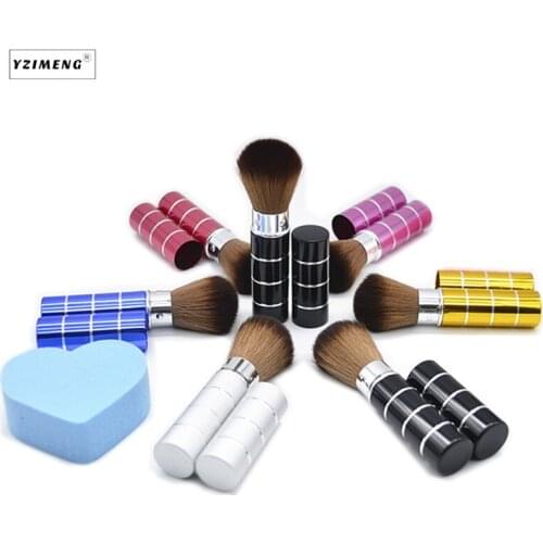 1PC Portable Foundation Powder Blush Brush Metal Handle Cosmetic Makeup Brush Facial Beauty Makeup Brushes Makeup Tool Portable