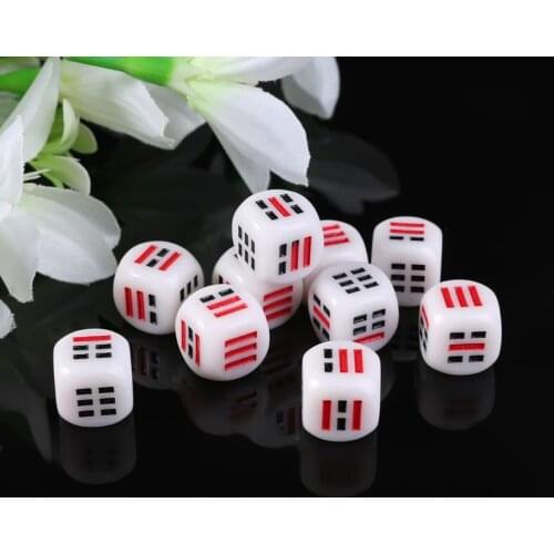 10Pcs D6 Dices For Easy Fortune-Telling Divination Dice Ba Gua Eight Trigrams Parts Accessory 16mm