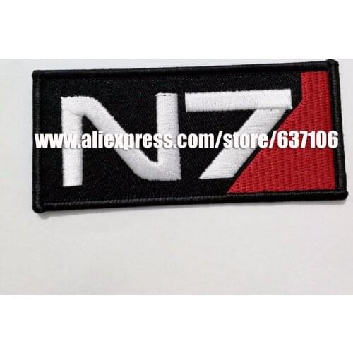 100pcs N7 Patches Badges of MASS EFFECT COSPLAY GAME pecial Ops Team sew on iron on patch punk rockabilly applique