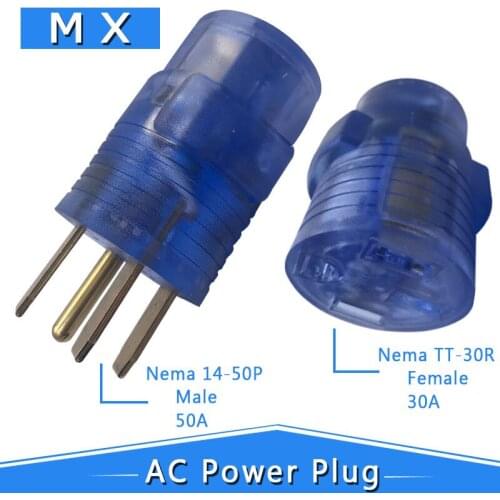 14-50P RV Generator Power Adapter Plug to TT-30R Everpert 50AMP 14-50P Male 4 Pin to 30AMP TT-30R Female 125V