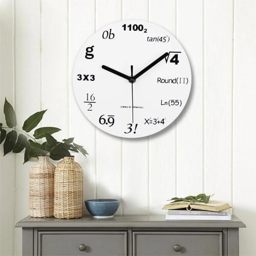 2021 Fashion Acrylic Wall Clock Modern Design Novelty Maths Equation Clock Horloge Art Wall Watch Relogio De Parede Home Decor