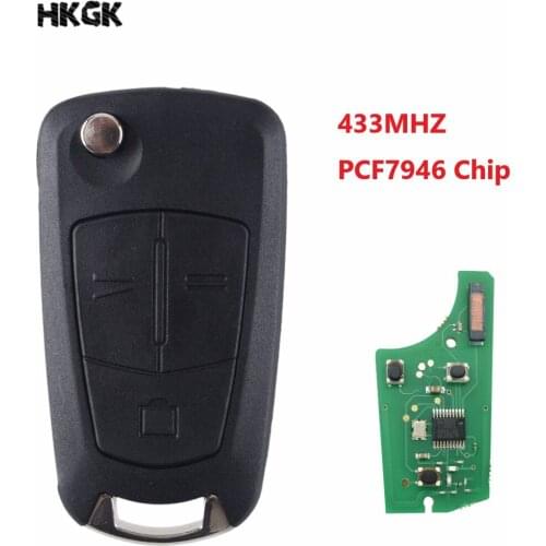3 Button Remote Key Fob 433MHz PCF7946 Chip For Opel Vauxhall Vectra C 2002 2003 2004 2005 2006 2007 2008