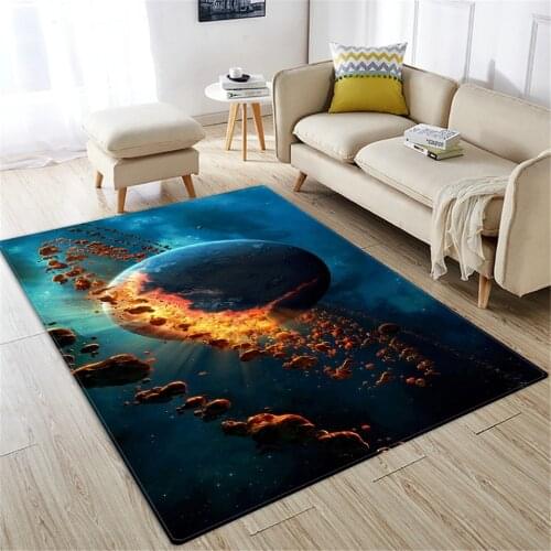 3D Universe Planet Large Carpe Living Room FLannel Sponge Floor Mat Decoration Home Bathroom Mat Water Absorb