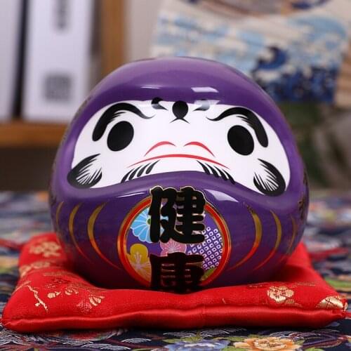 4.5 inch Maneki Neko Daruma Ornament Ceramic Fortune Cat Statue Home Decorative Gift Feng Shui Piggy Bank