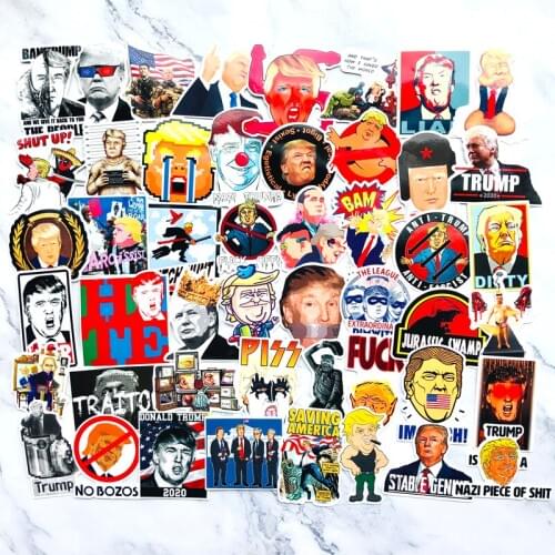55Pcs Funny American President Trump Stickers For Motorcycle Notebook Luggage Bicycle Skateboard Decal sticker Pegatinas