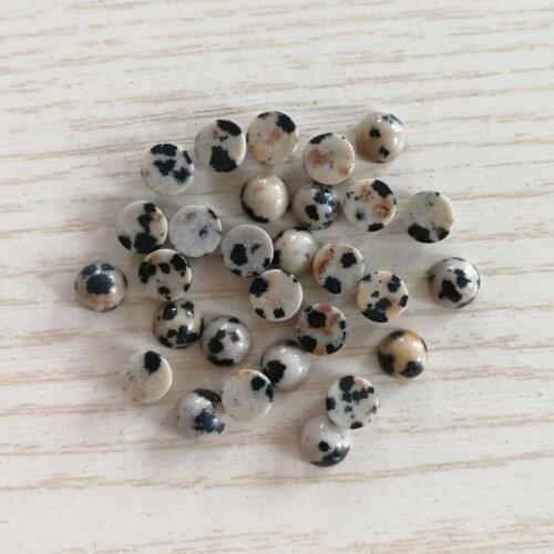 Fashion 8mm round CABOCHON natural spot stone beads charms for jewelry Wholesale 50pcs/LOT free shipping no hole