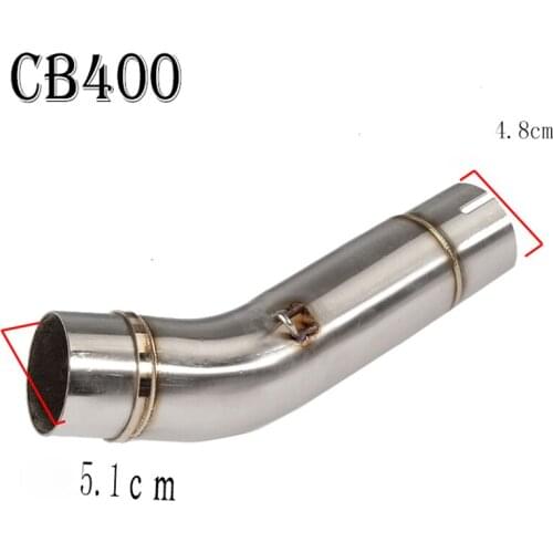 CB400 Middle Link Pipe Universal 51mm Motorcycle Exhaust Muffler Pipe Stainless steel middle link pipe for HONDA cb400 slip on