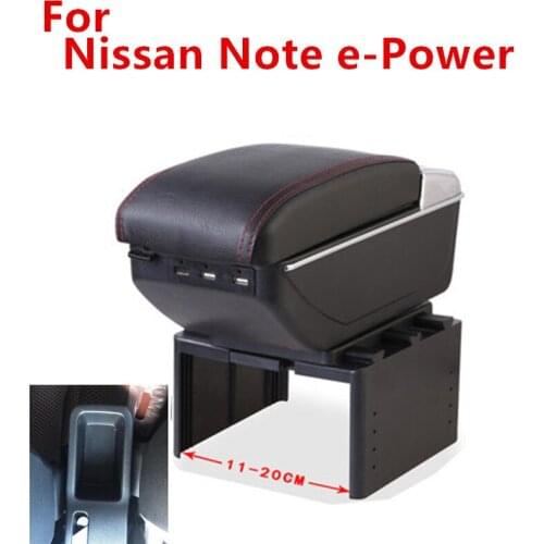 For Nissan Note e-Power armrest box central Store content box accessories With USB interface
