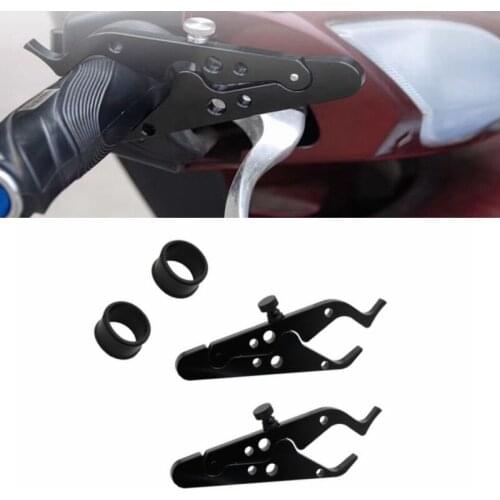 Black Universal Motorcycle Throttle Lock Cruise Control Clamp Hand Grips Assist