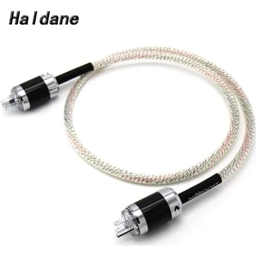 Haldane HIFI 9 cores 16AWG NORDOST Valhalla 7N silver Plated OCC Power Cable Hi-End Carbon Fiber US/EU/AU Version Power Plug