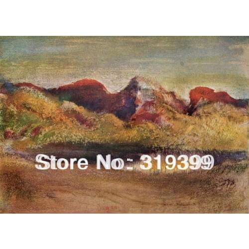 Oil Painting Reproduction on Linen Canvas,Lake and Mountains by edgar degas,Free DHL FAST Shipping,100% handmade,Top Quality