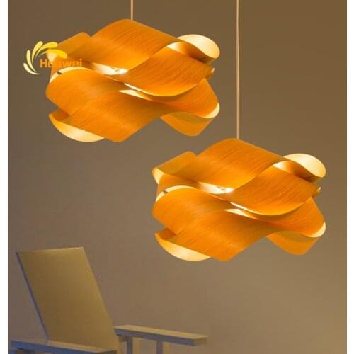 Chinese Classical Wooden LED Pendant Lights Lighting Southeast Asian Restaurant Art Decoration Pendant Lamp Kitchen Hanging Lamp