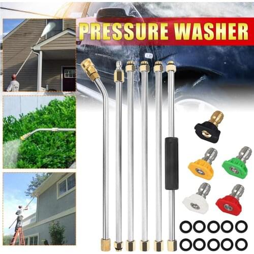 Car Washer Metal Jet Water Spray Lance Extension Wand Nozzle for Karcher K Series Powerful Pressure Washer with 5 Quick Nozzles