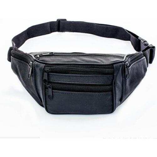Hot Style Men Leather Casual Fanny Pack Waist Belt Bag Purse Hip Pouch Travel Sports Waist Packs