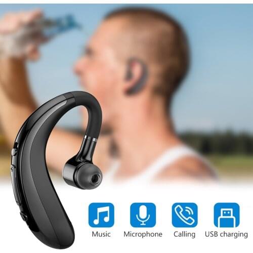 Single Track Sound bluetooth-compatible Headset bluetooth-compatible 5.0 Earpiece Handsfree Headphones Wireless Earphone Earbud