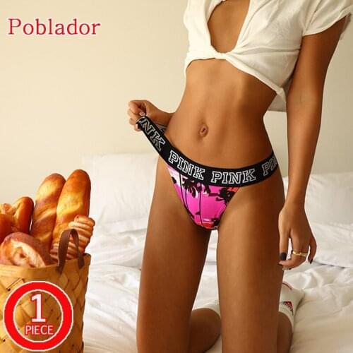 PINK Letter Sexy Womens Panties Underwear Seamless Sport Thongs Low Rise Female Fashion G-String Soft Comfortable Lady Lingerie