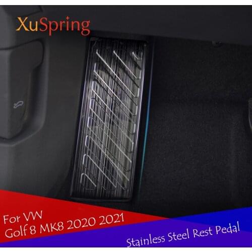 For VW Golf 8 MK8 2020 2021 Accessories Stainless Steel Footrest Rest Pedal Plate Car Interior Accessories Car Styling