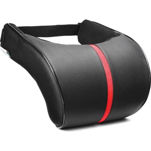 Car Neck Pillow Adjustable Head Restraint PU Leather Auto Headrest Travel Pillow Neck Support Holder Seat Covers Car Styling