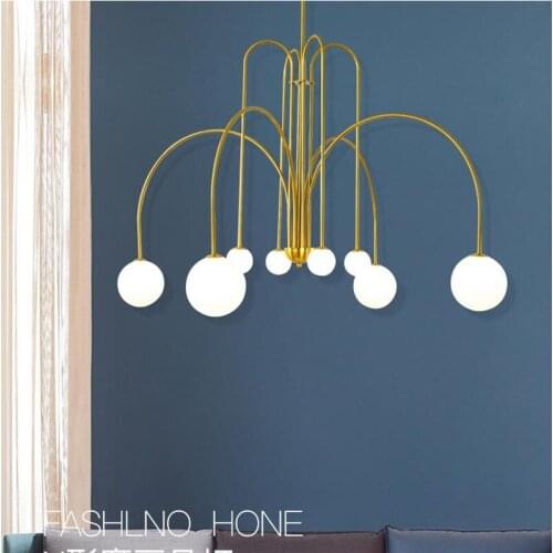 Nordic G9 Led Pendant Chandelier Living Room Led Chandelier Lighting Paint Black / White / Gold Rod Hanging Chandelier Lighting