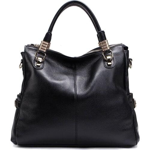 Bag Capacity Genuine 2021 Leather Bag Handbag Zipper Simple Ladies Large Fashion Shoulder Crossbody Tote Bags Hardware For Women