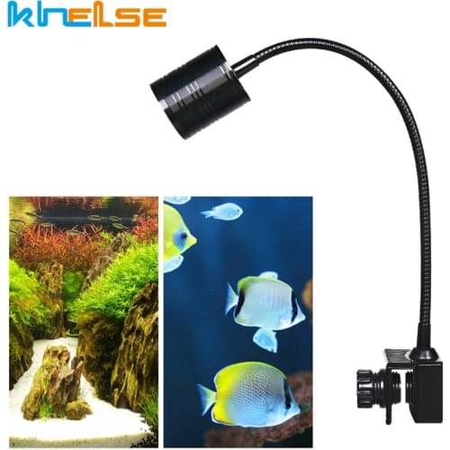 5W Aquarium LED Planted Fish Tank Light Waterproof Clip-On LED Spotlight High Bright Flexible Arm Adjustable Mount Growing Lamp