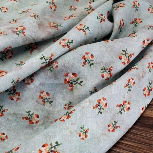 High grade pansy ramie printed cotton fabric Wedding Dress Tulle Skirt Material fabrics for patchwork kumas telas por metros