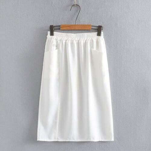 Plus size Womens skirts suits 2021 fashion solid color summer high wais skirt women Middle length chiffon womens Skirt