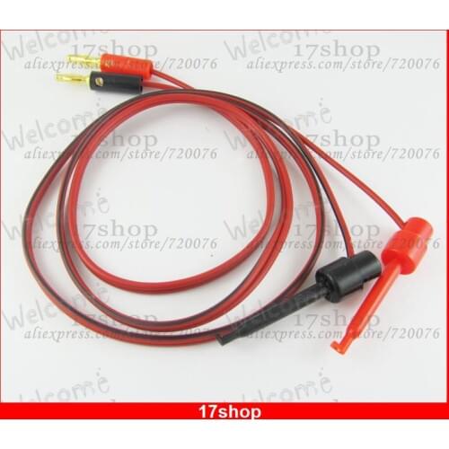 1set 4mm Gold Plated banana plug to Large Test Hook Clip Cable Test Probes 1M