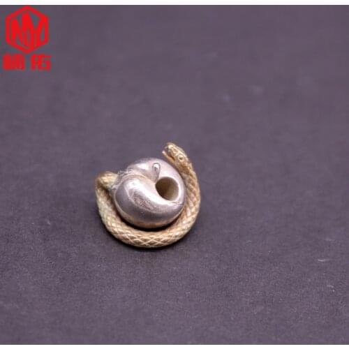 1PCS White Copper Snake of Desire EDC Knife Bead Apple Knife Pendant Paracord Outdoor Bead