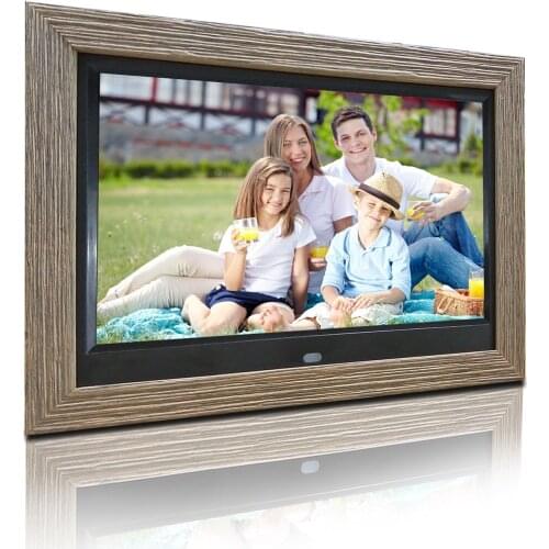 10 inches customized digital photo frame with wooden frame support SD USB as advertising player