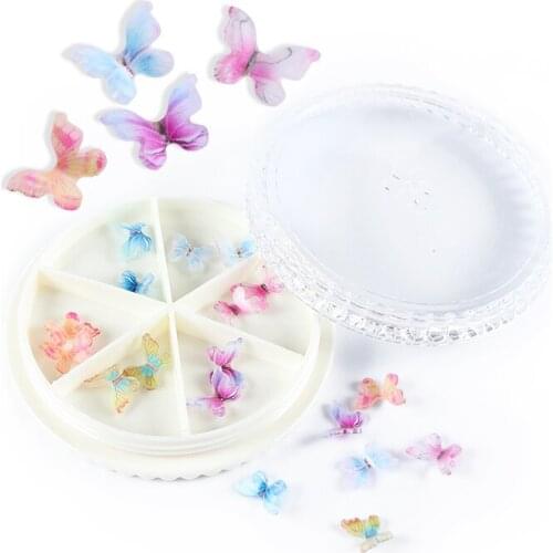 18 Pcs Mixed Resin 3D Butterfly Kit For Nail Art Decorations Colorful Decal Gel Polish Charms Accessories Nail Supplies RK140135