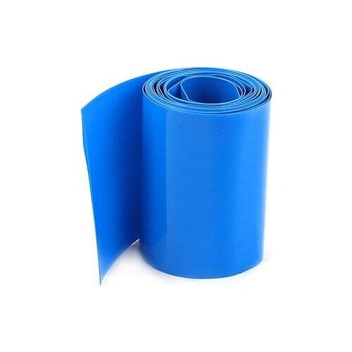 5Meters 56mm Width PVC Heat Shrink Wrap Tube Blue for AAA Battery Pack