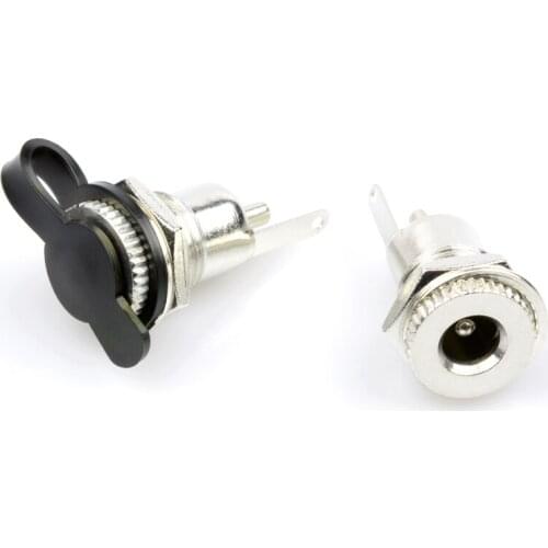 5PCS DC099 DC power socket 5.5-2.1/2.5MM high current metal DC charging socket with nut