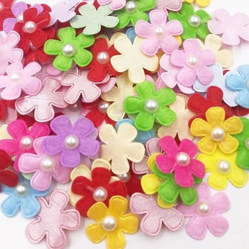 50PCS Padded Felt Flower Appliques 9 Color-Pick color B228