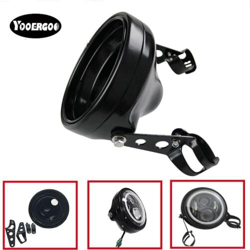 7" 7 Inch Headlight Housing Bucket Motorcycle LED Headlight Bucket Housing Mount Bracket for Motors K AWASAKI H onda Y amaha