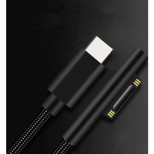 1.5m USB C Type C Power Supply Charger Adapter 65W 15V 3A PD Fast Charging Cable for Microsoft Surface Pro 3 4 5 6 GO Tablet