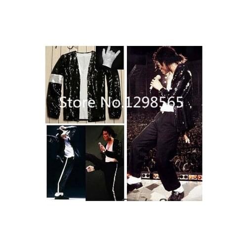 Michael Jackson Billie Jean Costume Accessories MJ Glove/Socks/Jacket/Pant any size 90CM-185CM