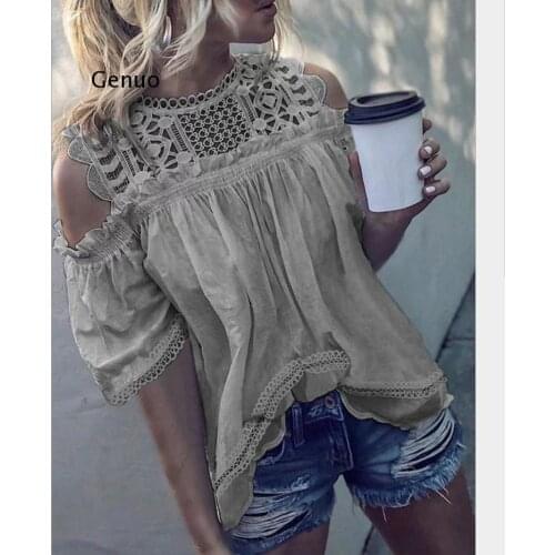 White Lace Hollow Out Cotton Womens Blouses Sleeveless O Neck Sexy Female Blouse Tops Loose Solid Hollow Out Shirts Blusa 5XL