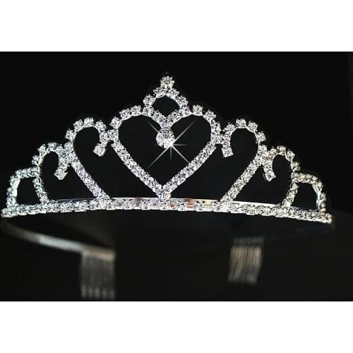 Childrens Crown Wedding Flower Girl Heart-shaped Headdress Headdress Accessories Bridal Veil Hair Accessories