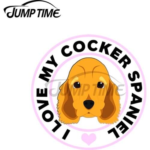 JumpTime 13 x 13cm For I Love My Cocker Spaniel Decal Trunk Animal Car Stickers Silhouette Motorcycle Personality Decoration