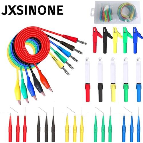 JXSINONE P1920B 30pcs/set Back Probe Kit Alligator Clip to 4mm Banana Plug Multimeter Test Lead 30V /10A for Automotive tool