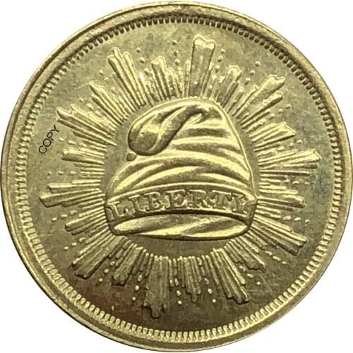 United States 1 Dollar Gold Dollar Pattern 1836 Year Brass Metal Copy Coins