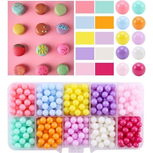 6mm/8mm Round Candy Multi Color No Hole Acrylic Imitation pearl beads Loose beads For DIY Scrapbook Decoration Crafts Making