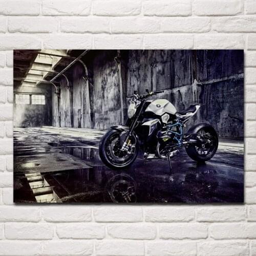 Cool bike super motorcycle machine artwork living room decoration home art decor wood frame fabric poster KG658