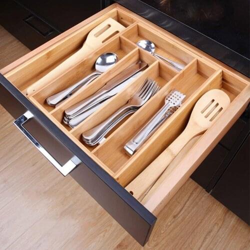 Kitchen Utensil Holders Container Drawer Box Tableware Storage Box Wood Organizer Kitchen Tools Knife Fork Spoon Organizer Case