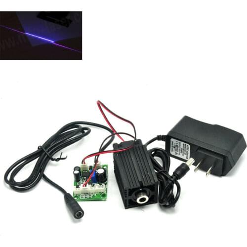 Line Focusable 405nm 350mW Bule/Violet Laser Module Long Time Work w/12V Adapter